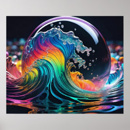 Vibrant Wave från Många Färg Poster