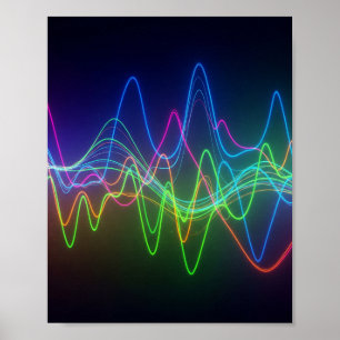 Vibrant Wave-utskrift för Ljud Poster