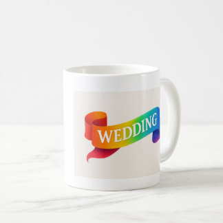 Vibrant Wedding Celebration Ribbon Kaffemugg