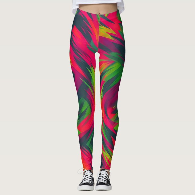 Vibrant Whirl - Neon Energy Leggings (Framsida)