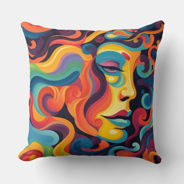 Vibrant Whirl of Känslor Kudde (Framsida)