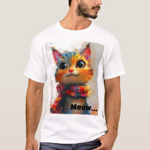 Vibrant whisky: Colorful Cat Art Tee
