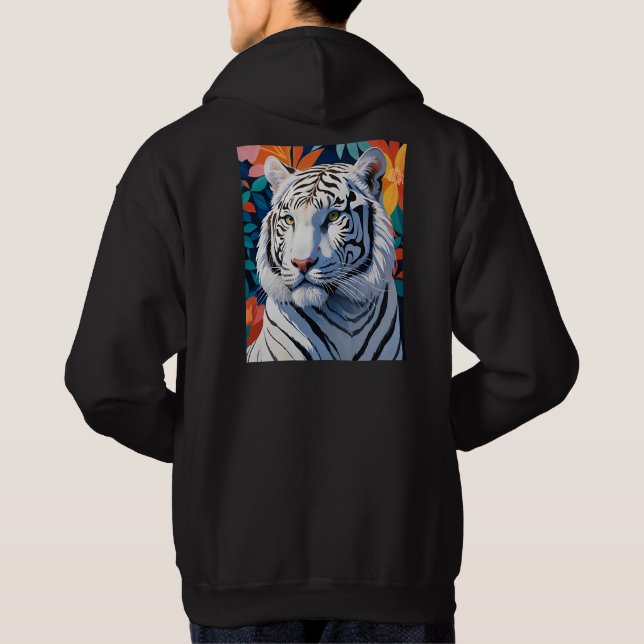 Vibrant White Tiger Hoodie (Baksida)