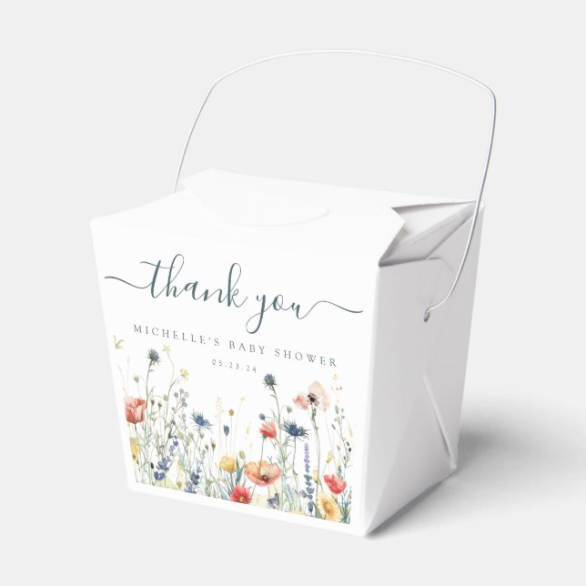 Vibrant WildblomBaby Shower Presentaskar (Framsidan Sidan)