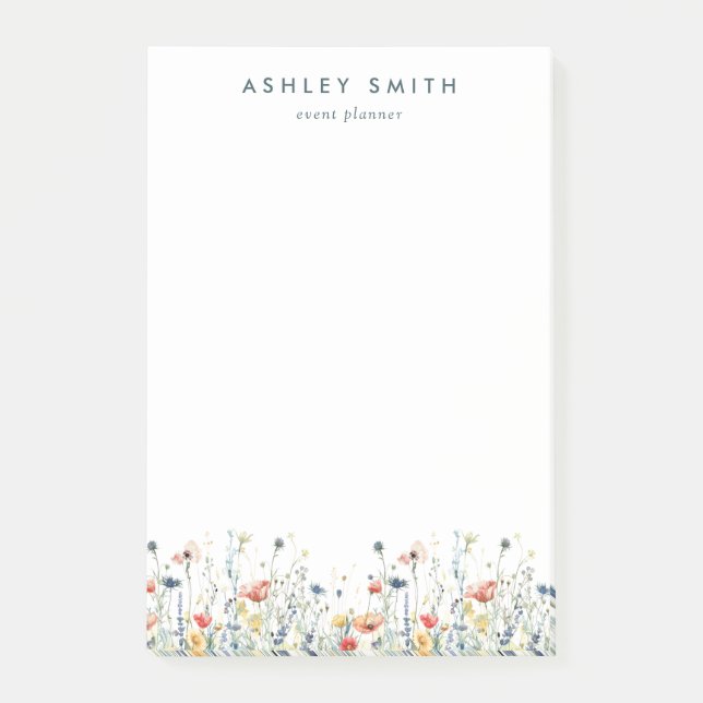 Vibrant Wildblomma Post-it Block (Framsida)