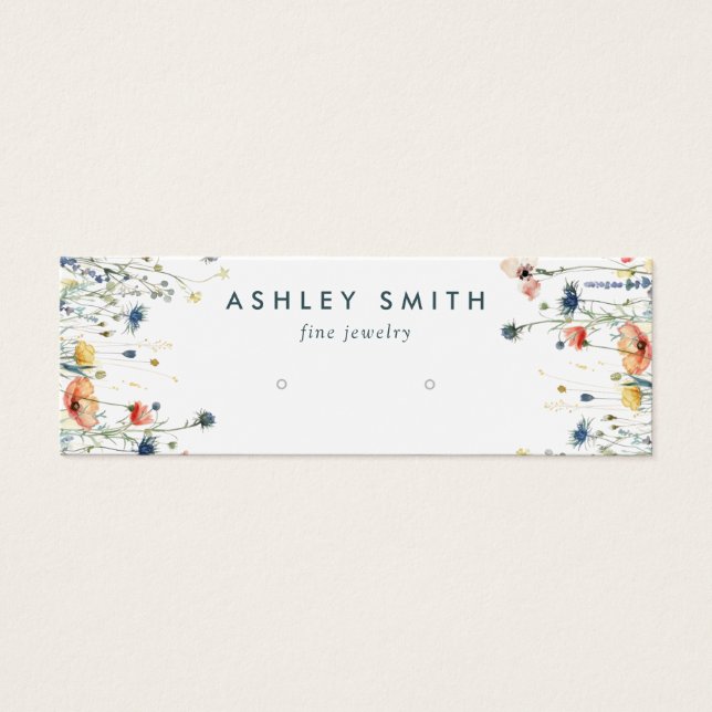 Vibrant Wildblomme Earring Visning Card Litet Visitkort (Framsidan)