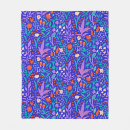 Vibrant Wildblommor Fleecefilt