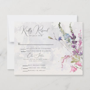 Vibrant Wildblommors Rosa Violet Gult OSA Kort
