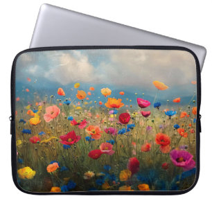 Vibrant Wildblomsimpressionist Laptop Fodral