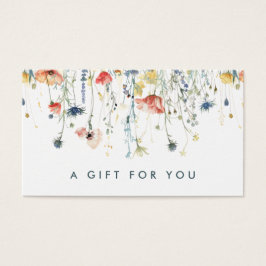 Vibrant Wildblomster-presentkort Visitkort