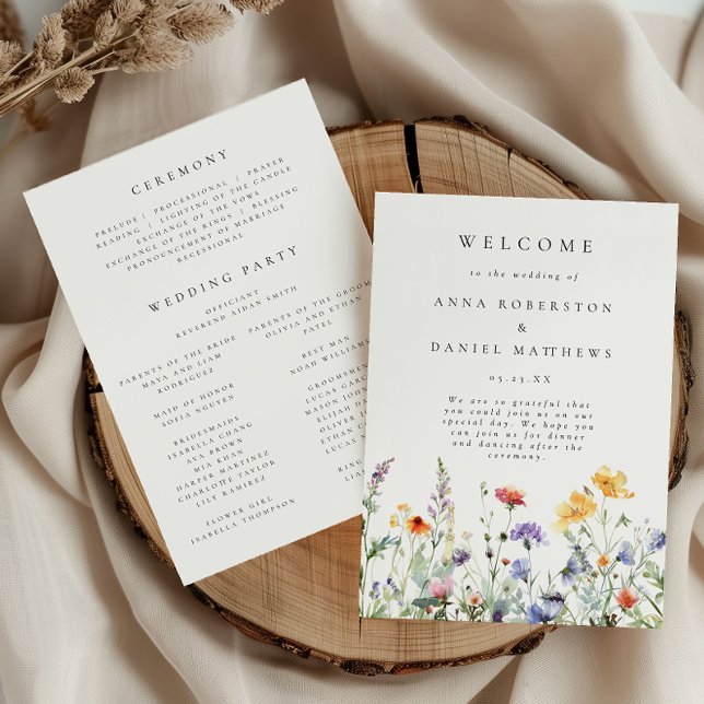 Vibrant Wildflower Wedding Program (Skapare uppladdad)