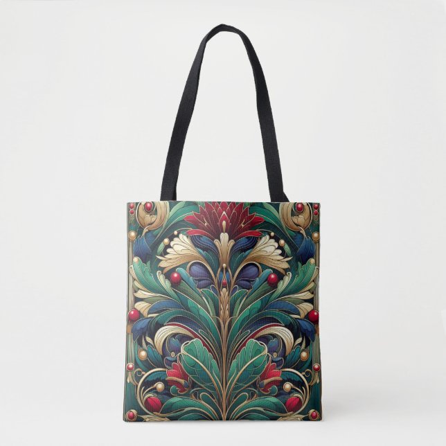 Vibrant William Morris Inspired Tote Bag Tygkasse (Framsida)