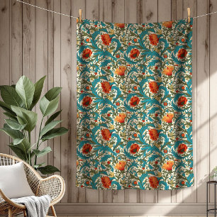 Vibrant William Morris Timless Blommigt Elegance Fleecefilt