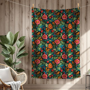 Vibrant William Morris Timless Blommigt Elegance Fleecefilt