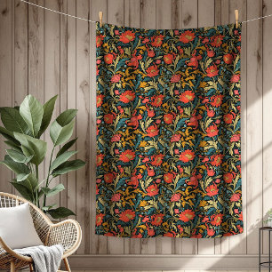 Vibrant William Morris Timless Blommigt Elegance Fleecefilt