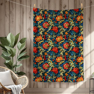 Vibrant William Morris Timless Blommigt Elegance Fleecefilt