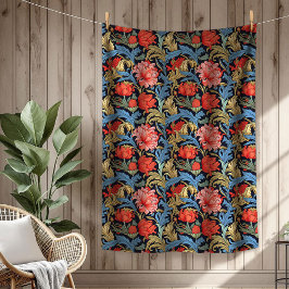 Vibrant William Morris Timless Blommigt Elegance Fleecefilt