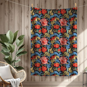 Vibrant William Morris Timless Blommigt Elegance Fleecefilt