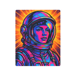 Vibrant Woman Astronaut Metal Print | Psychedelic
