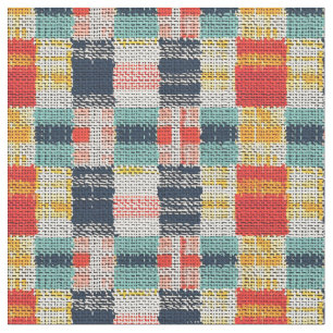 Vibrant Woven Play - Retro Boho Checkered Mönster Tyg