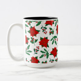 Vibrant Xmas Floral Två-Tonad Mugg