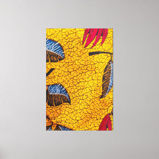 Vibrant Yellow Ankara African Wax Print Fabric Canvastryck