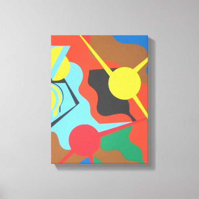 Vibrant Yellow Plane Abstract Art Print Canvastryck (Framsida)