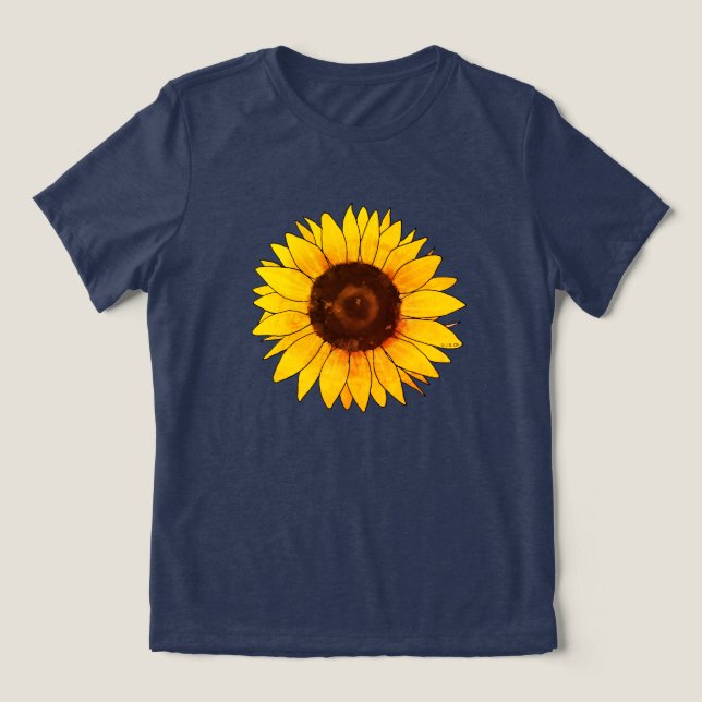 Vibrant Yellow Sunflower Bloom T Shirt (Design Framsida)