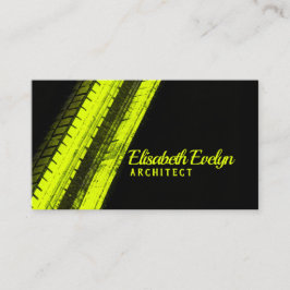 Vibrant Yellow Trails on Dark Canvas Visitkort