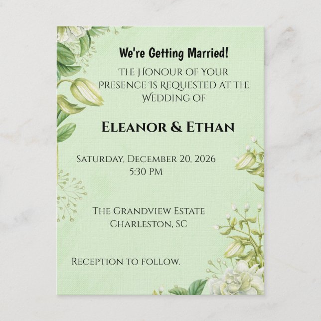 Vibrant Yellow Tulip & Ranunculus Formal Wedding I Inbjudningar (Framsida)