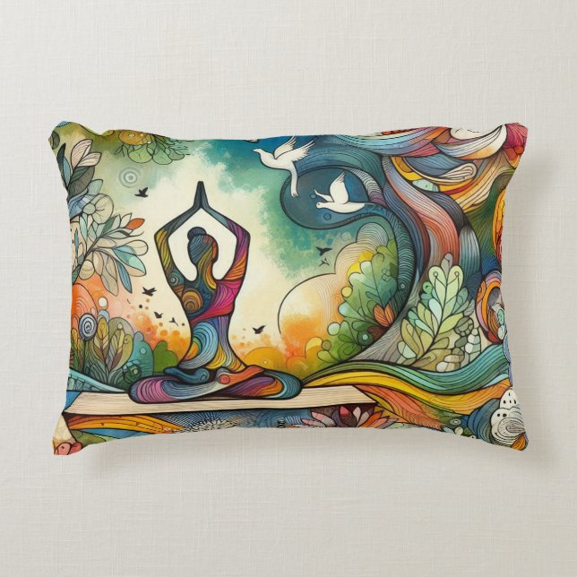 Vibrant Yoga Serenity Prydnadskudde (Framsidan)