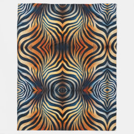 Vibrant Zebra tryck Fleece Blanket