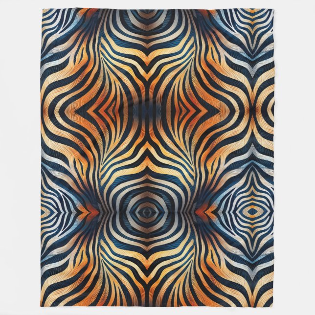 Vibrant Zebra tryck Fleece Blanket (Framsidan)