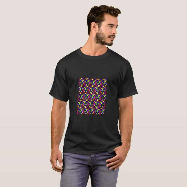 Vibrant Zigzag Dot Mönster T Shirt (Hel framsida)