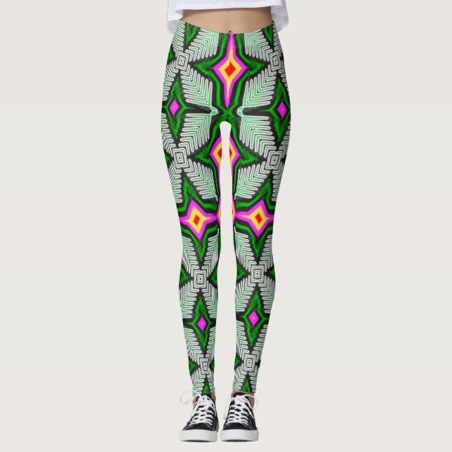 Vibranta 3D Digital Design Leggings - Snyggt, Comf (Framsida)