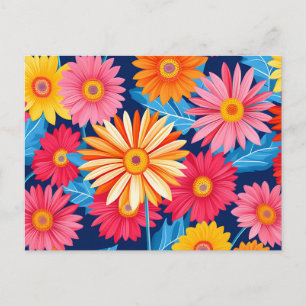 Vibranta Gerbera Daisy blommor växt Vykort