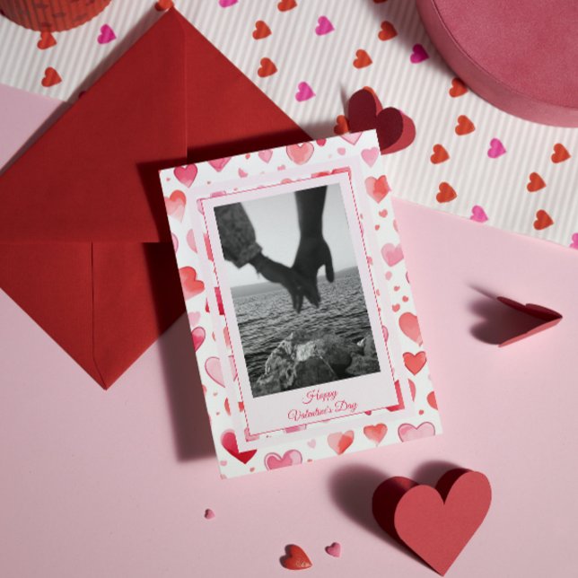 Vibranta hjärtan | Anpassat namn | Alla hjärtans d Julkort (Skapare uppladdad)