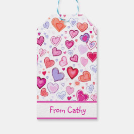Vibranta hjärtan | Färgstark | Anpassningsbar till Presentetikett