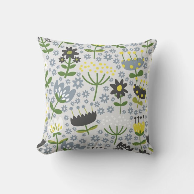Vibranta skuggblommor kudde (Framsida)