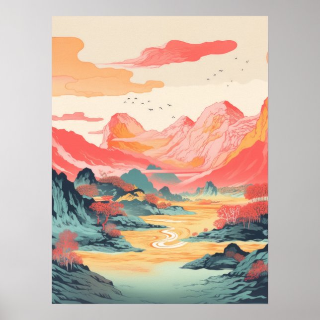 Vibranta toppar: Ett mästerverk i bergslandskapet Poster (Framsidan)