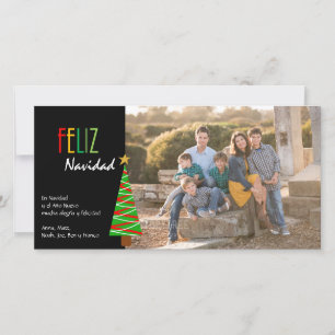 Vibrante Feliz Navidad Foto julkort