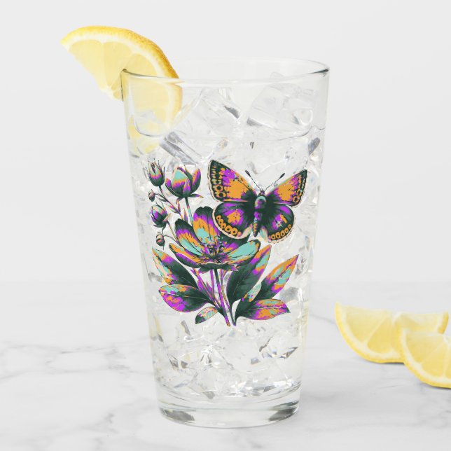 Vibrantes Schmetterlingsblumenmotiv Glaskopp (Framsida Ice)