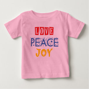Vibrants Färg och Ord: Kärlek Peace Joy T Shirt