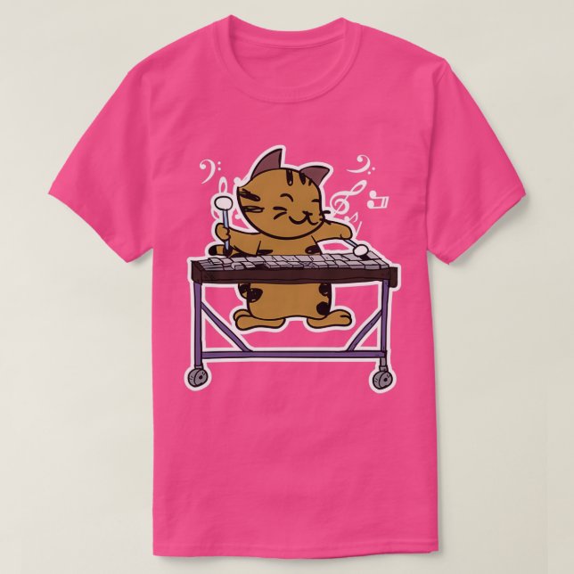 Vibraphone Spela upp Kattunge design Jazz Cat Mari T Shirt (Design framsida)