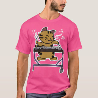 Vibraphone Spela upp Kattunge design Jazz Cat Mari T Shirt