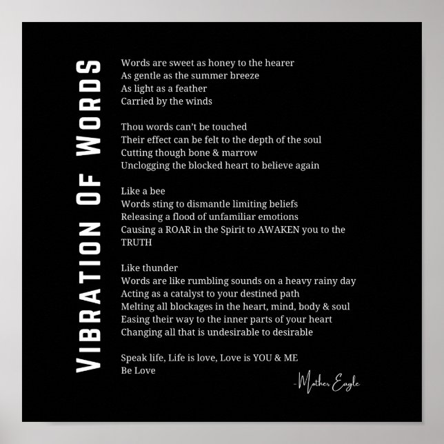 Vibration vid uppvaktande dikt av ord poster väggk (Framsidan)