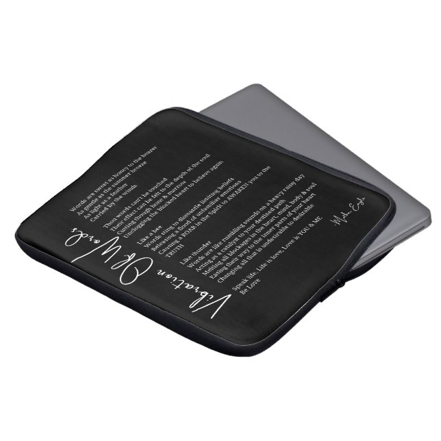 Vibration vid uppvaktande dikt av ord poster väggk laptop fodral (Framsida topp)