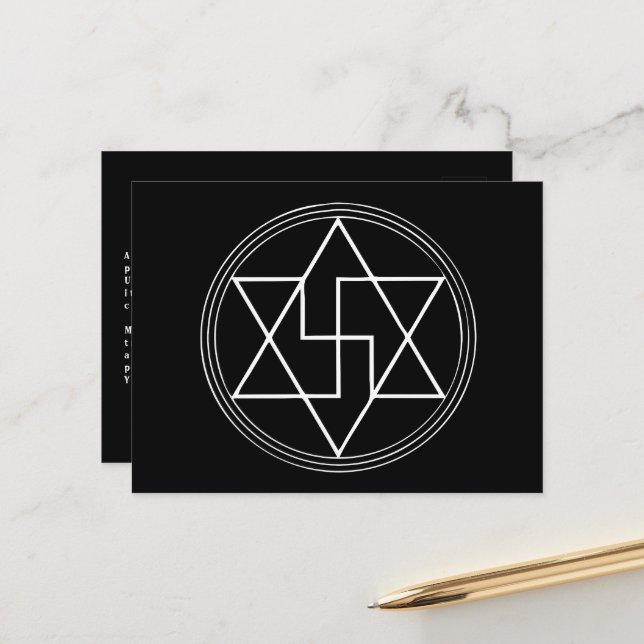 Vibrationell och Helig Geometri-lagning Vykort (Fram/Back In Situ)