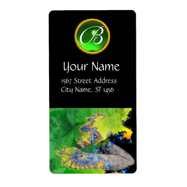 VIBRATIONER AV GRÖNT EMERALD MONOGRAM FRAKTSEDEL (Framsidan)