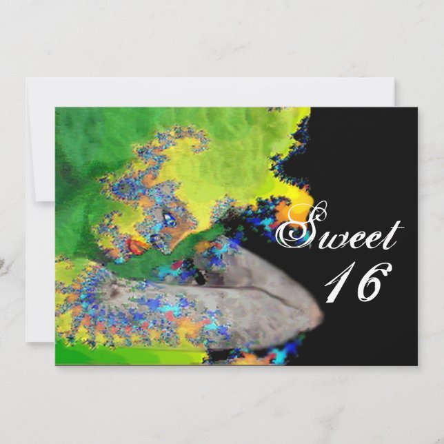 VIBRATIONER AV SAK ,Söt 16 Födelsedagsfester Inbjudningar (Framsida)